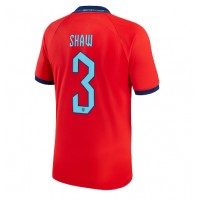 Camisa de Futebol Inglaterra Luke Shaw #3 Equipamento Secundário Mundo 2022 Manga Curta